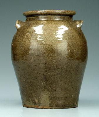 Edgefield storage jar, olive to