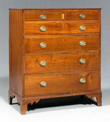 Rare Georgia inlaid chest of drawers,