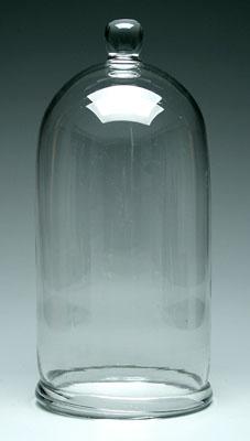Blown glass bell jar, applied knob at