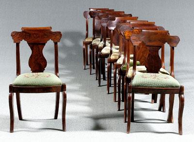 Ten classical dining chairs, assembled
