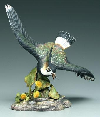 Boehm bird figurine, lapwing with dandelions,