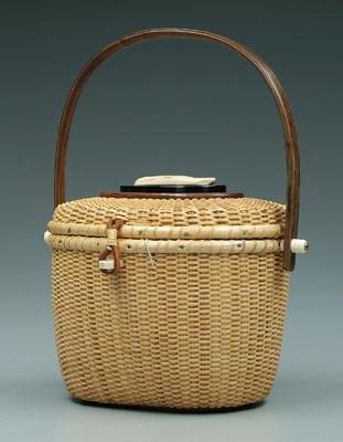 Nantucket basket, interior of lid with