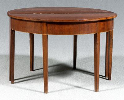 Pair Federal walnut demilune tables  93ece