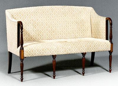 Federal style inlaid mahogany settee  93ed5