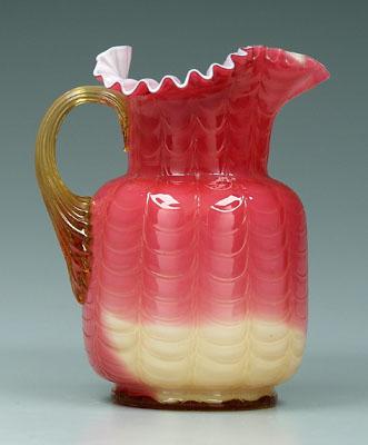 Wheeling peachblow drape pitcher,