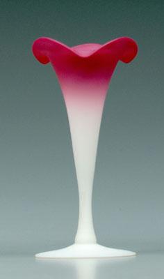 Peachblow lily vase, satin finish,