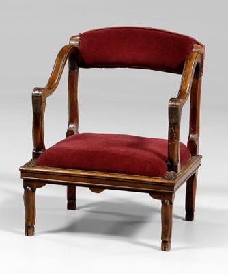 Lady's French prayer chair, leaf-carved