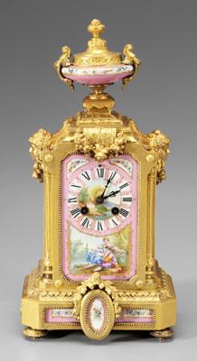 Louis XVI style shelf clock, bronze