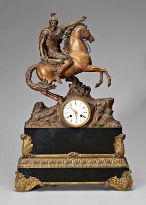 Spelterware clock, Roman soldier