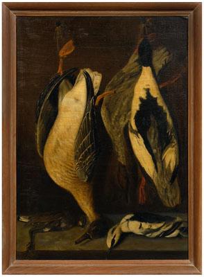 Nature morte painting, game birds