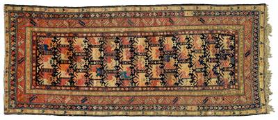 Persian rug, repeating animals, birds,