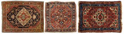 Three mats one Sarouk with ivory 93b98