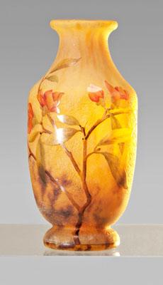 Daum Nancy art glass vase, branches