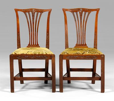 Pair Chippendale mahogany side 93c10