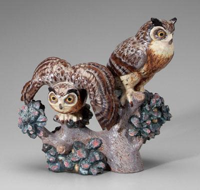 Lladro figural group, owls: two owls