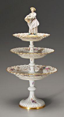 Meissen three-tier server: female figure