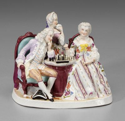 Meissen style figural group seated 93c2f