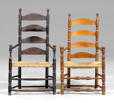 Two 18th century American armchairs: