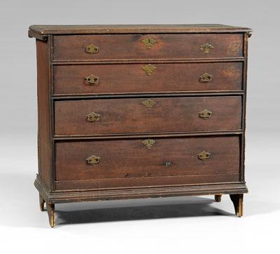 Early New England mule chest, poplar
