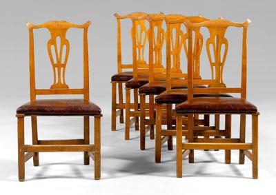 Set of six New England side chairs,