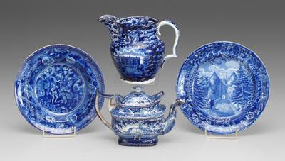 Historic blue transferware shallow 93c9d