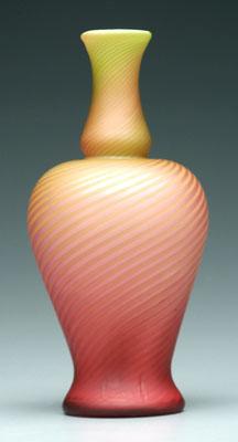 Pompeian swirl satin glass vase, mother-of-pearl,