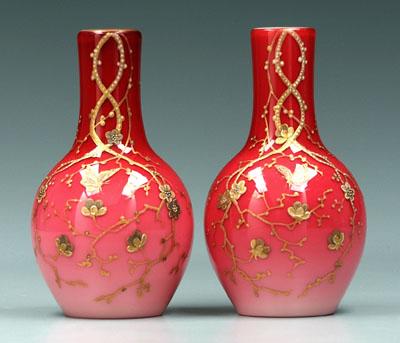 Pair Webb peachblow vases extensive 94106