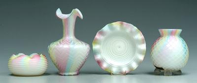 Mother-of-pearl rainbow satin glass: