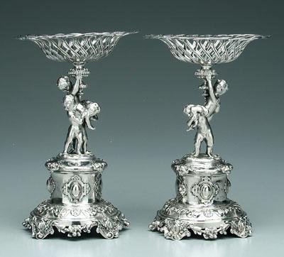 Pair Victorian English silver [tazza]: