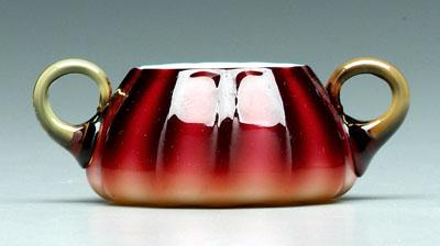 Plated amberina sugar bowl, two applied