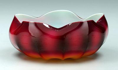 Plated amberina bowl, New England Glass