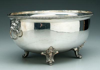 Large silver plated footed center bowl