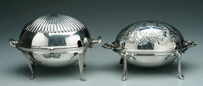 Two revolving silver plated servers  94186