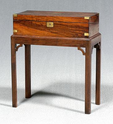 Rosewood lap desk on stand fitted 9418a
