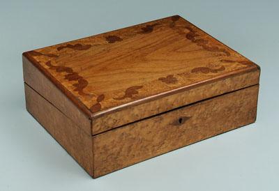 Inlaid lap desk, top with mahogany and