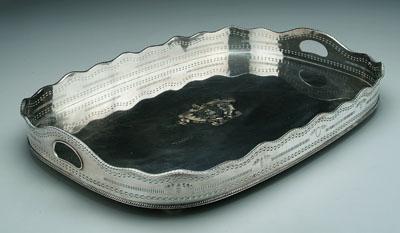 Silver plated tray, rounded rectangle