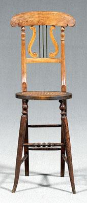 Lyre-back stool, tablet and lyre