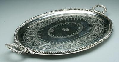 Sheffield oval silver plated tray,