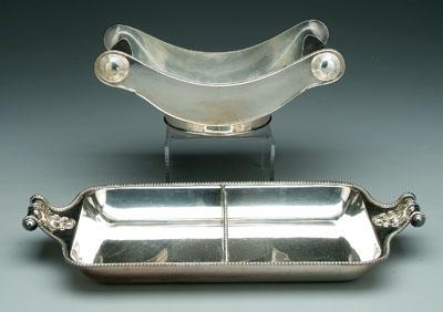 Two pieces silver plate: cheese stand,