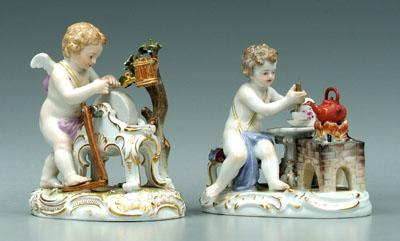 Two Meissen figurines cupid standing 941b3