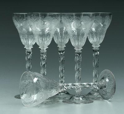 Set of six intaglio cut goblets  941c9