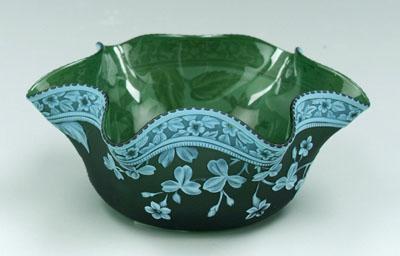 Webb cameo glass bowl, scalloped