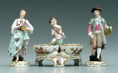 Three porcelain figures: Berlin porcelain