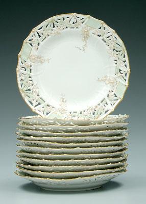 Set of twelve Berlin plates: openwork