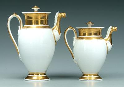 Porcelain teapot and coffeepot: