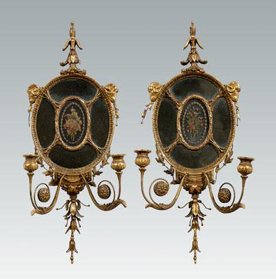 Fine pair Adam mirrored sconces  94212