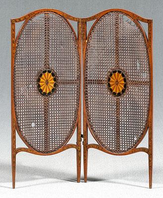 Painted two panel cane screen  94216