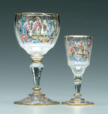 Eleven decorated cut glass vessels  94234