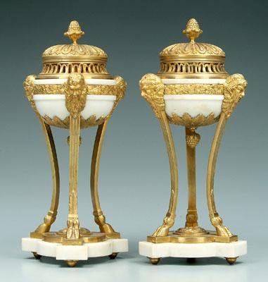 Pair marble cassoulet Empire style 94235