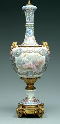 Ormolu mounted porcelain lamp,